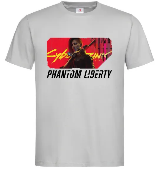 Мужская футболка Cyberpunk Phantom Liberty Серый фото