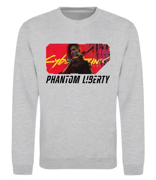 Свитшот Cyberpunk Phantom Liberty Серый меланж фото