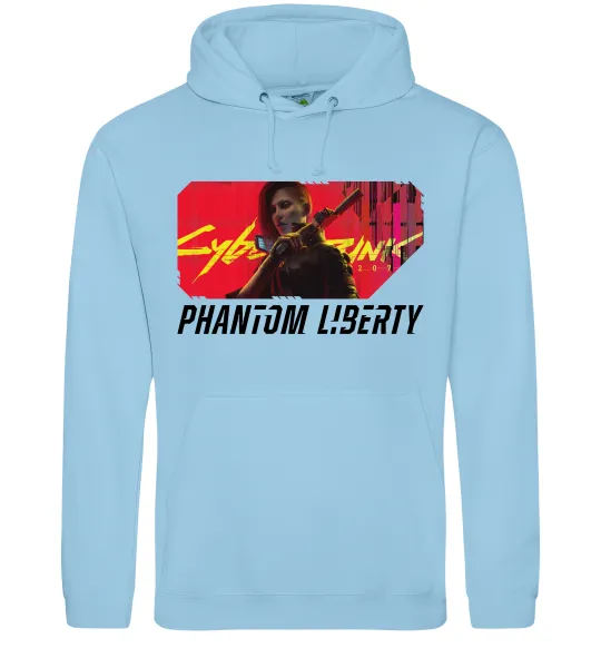 Женская толстовка (худи) Cyberpunk Phantom Liberty Голубой фото