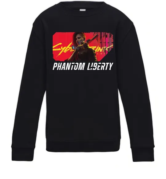 Дитячий світшот Cyberpunk Phantom Liberty Чорний фото