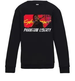 Дитячий світшот Cyberpunk Phantom Liberty Чорний фото