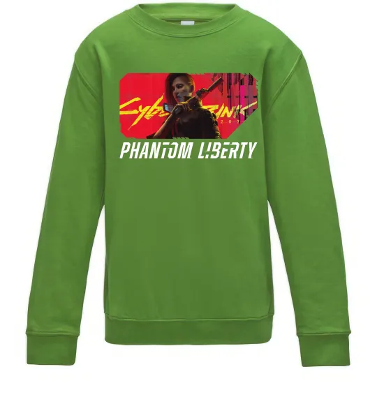 Дитячий світшот Cyberpunk Phantom Liberty Лаймовий фото