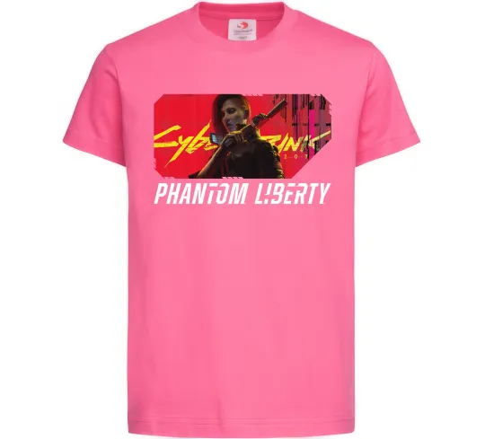 Дитяча футболка Cyberpunk Phantom Liberty Яскраво-рожевий фото