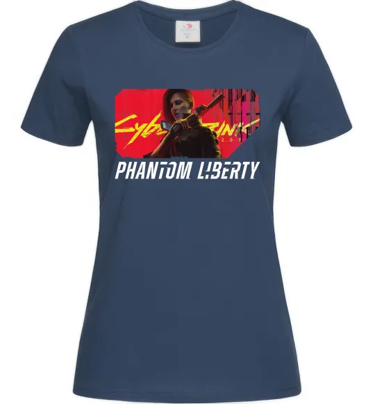 Жіноча футболка Cyberpunk Phantom Liberty Темно-синій фото