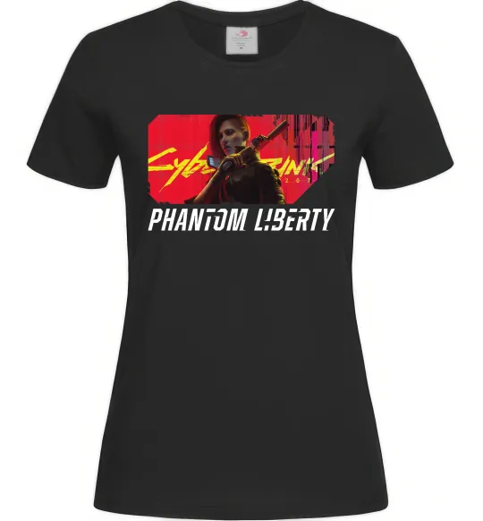 Жіноча футболка Cyberpunk Phantom Liberty Чорний фото