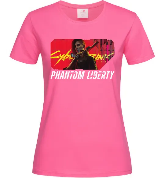 Жіноча футболка Cyberpunk Phantom Liberty Яскраво-рожевий фото