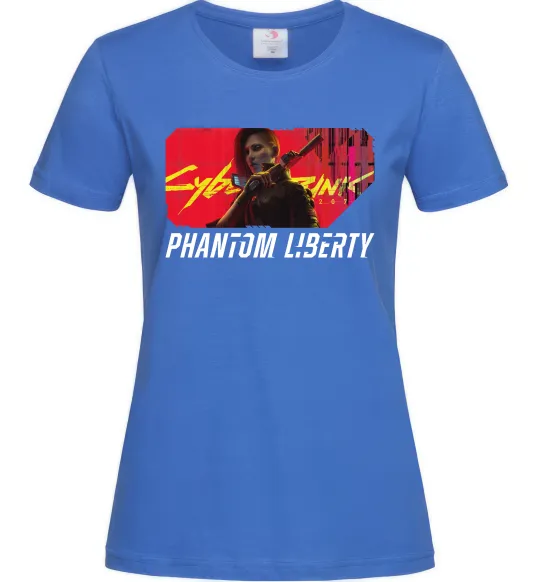 Жіноча футболка Cyberpunk Phantom Liberty Яскраво-синій фото