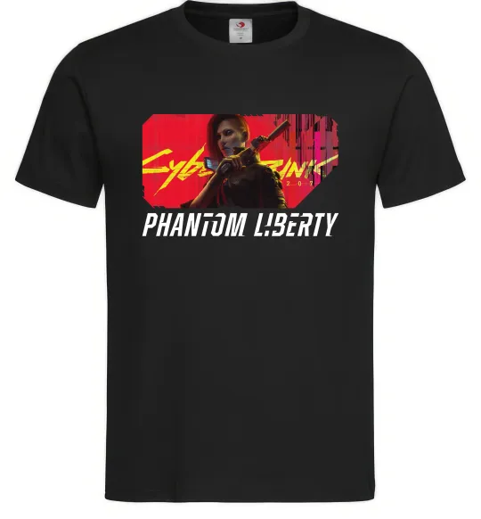 Мужская футболка Cyberpunk Phantom Liberty Черный фото
