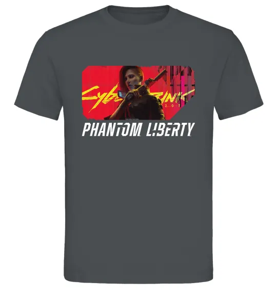 Мужская футболка Cyberpunk Phantom Liberty Графит фото