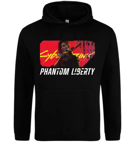 Женская толстовка (худи) Cyberpunk Phantom Liberty Черный фото