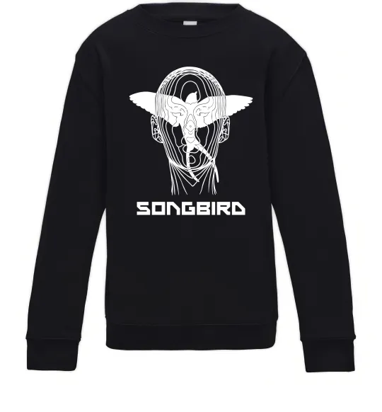 Дитячий світшот Cyberpunk songbird Чорний фото