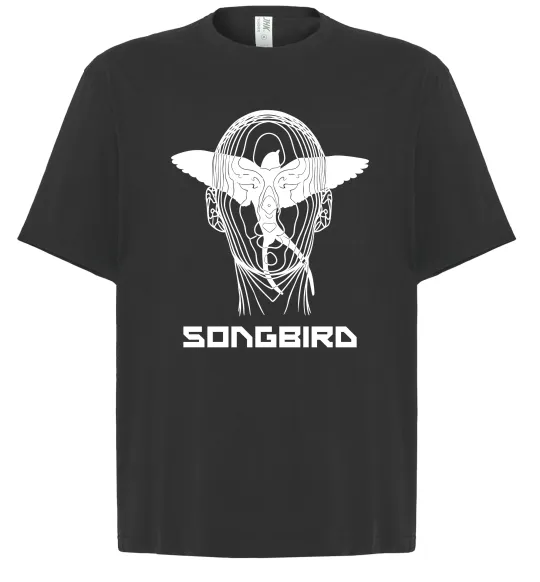 Футболка Оверсайз Cyberpunk songbird Черный фото