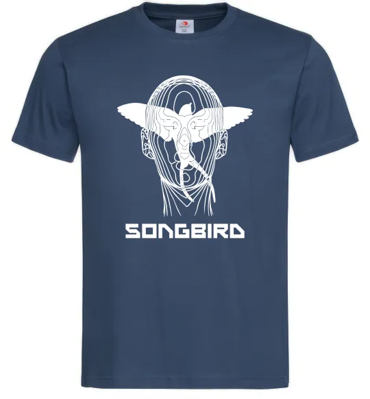 Мужская футболка Cyberpunk songbird Темно-синий фото