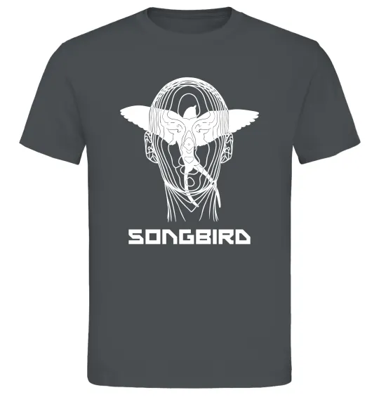 Мужская футболка Cyberpunk songbird Графит фото