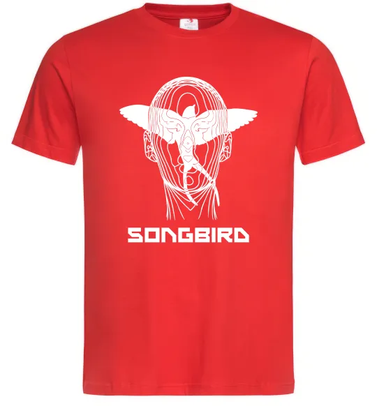 Мужская футболка Cyberpunk songbird Красный фото