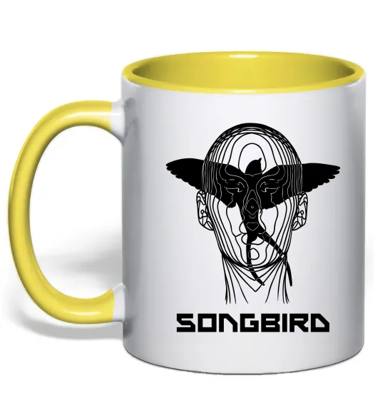 Чашка с цветной ручкой Cyberpunk songbird Солнечно желтый фото