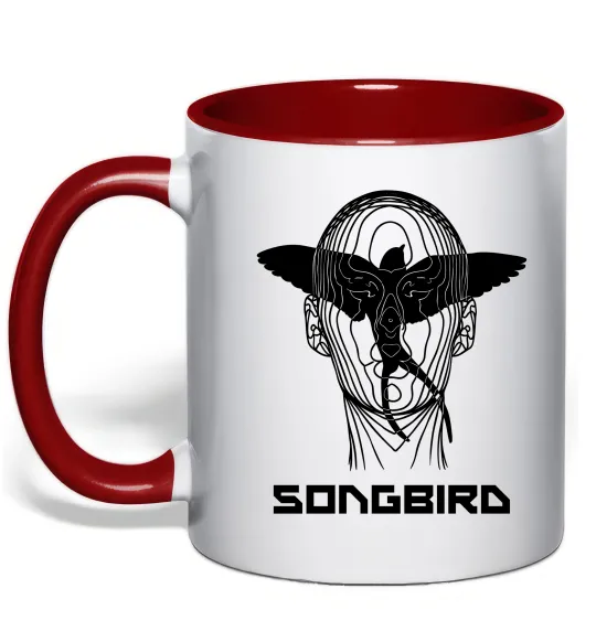 Чашка с цветной ручкой Cyberpunk songbird Красный фото