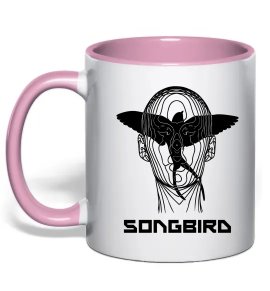 Чашка с цветной ручкой Cyberpunk songbird Нежно розовый фото