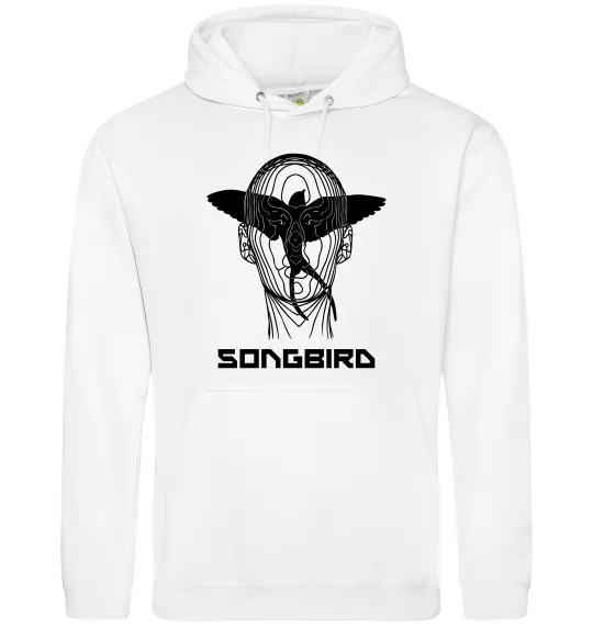 Чоловіча толстовка (худі) Cyberpunk songbird Білий фото