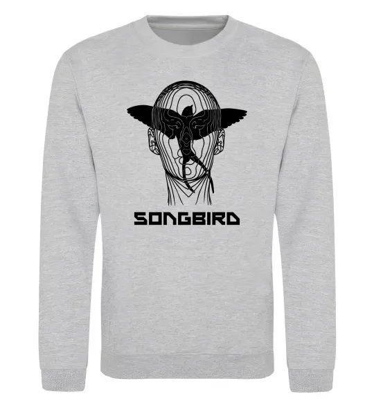 Світшот Cyberpunk songbird Сірий меланж фото