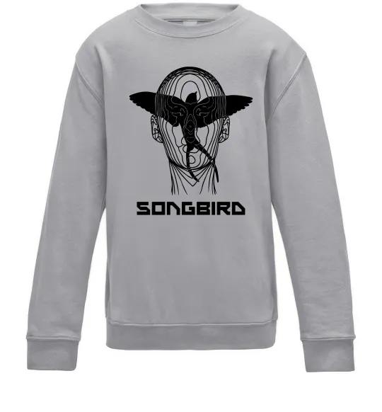 Дитячий світшот Cyberpunk songbird Сірий меланж фото