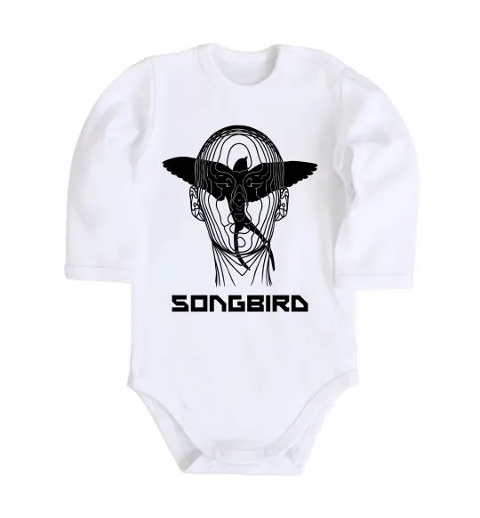 Детский боди Cyberpunk songbird Белый фото