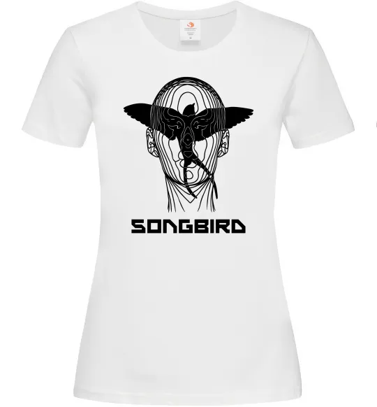 Жіноча футболка Cyberpunk songbird Білий фото