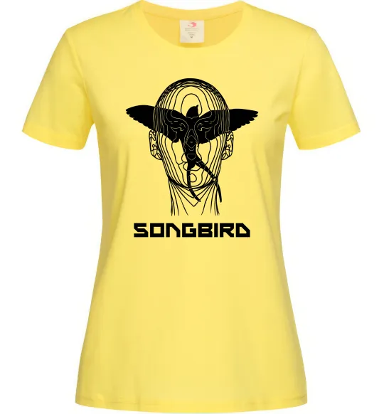 Жіноча футболка Cyberpunk songbird Лимонний фото