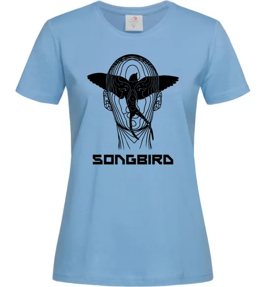 Жіноча футболка Cyberpunk songbird Блакитний фото