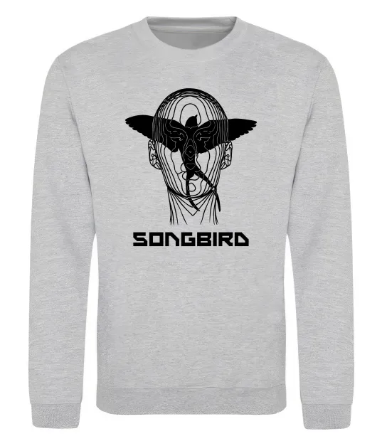 Свитшот Cyberpunk songbird Серый меланж фото