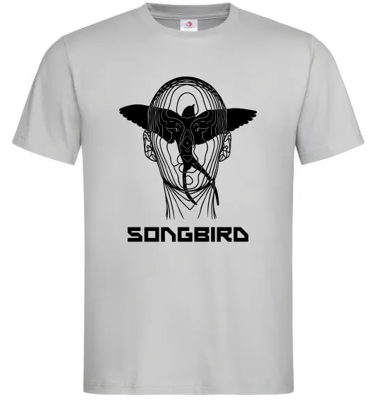 Мужская футболка Cyberpunk songbird Серый фото