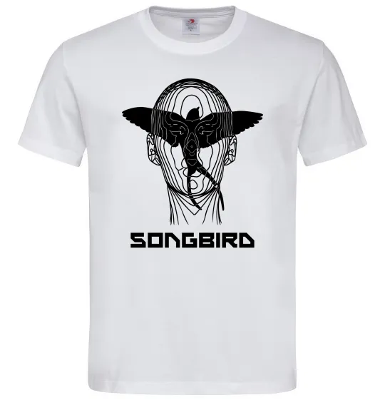 Мужская футболка Cyberpunk songbird Белый фото