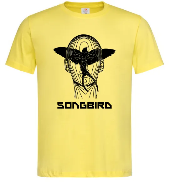 Мужская футболка Cyberpunk songbird Лимонный фото