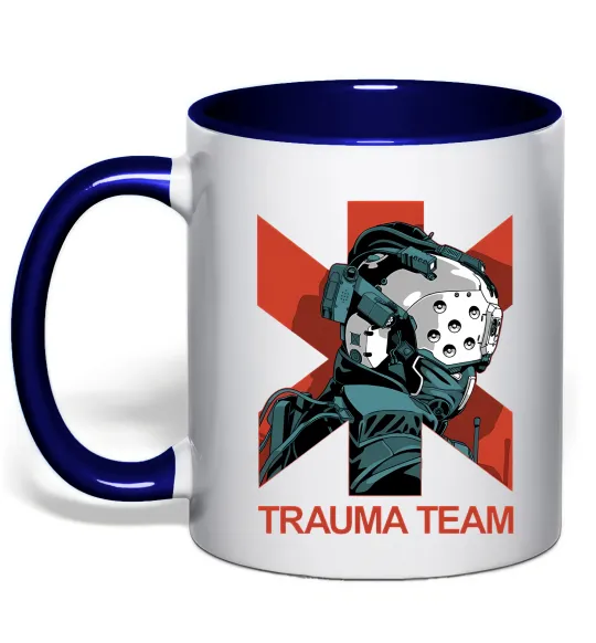 Чашка с цветной ручкой Trauma team Глубокий темно-синий фото