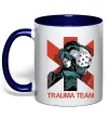 Чашка с цветной ручкой Trauma team Глубокий темно-синий фото