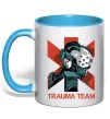 Чашка с цветной ручкой Trauma team Голубой фото