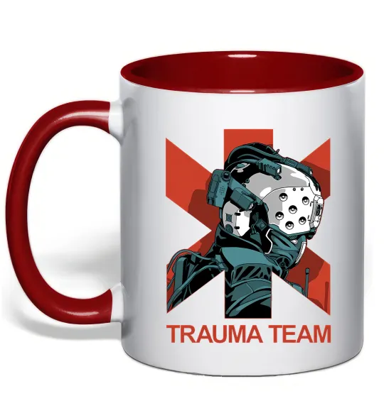 Чашка с цветной ручкой Trauma team Красный фото