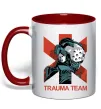 Чашка с цветной ручкой Trauma team Красный фото