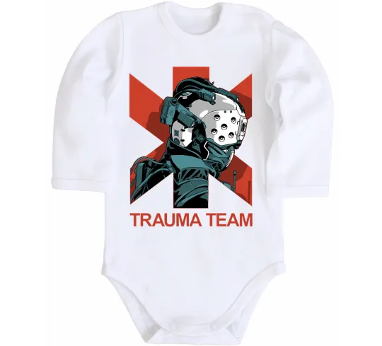 Дитячий бодік Trauma team Білий фото