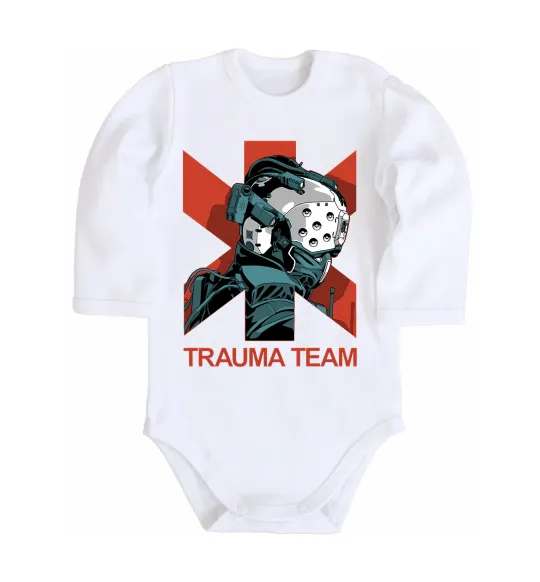 Дитячий бодік Trauma team Білий фото