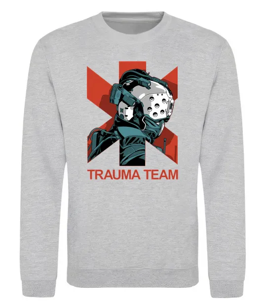 Світшот Trauma team Сірий меланж фото