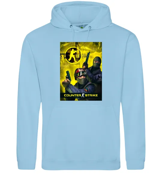 Мужская толстовка (худи) CS 1.6 Голубой фото