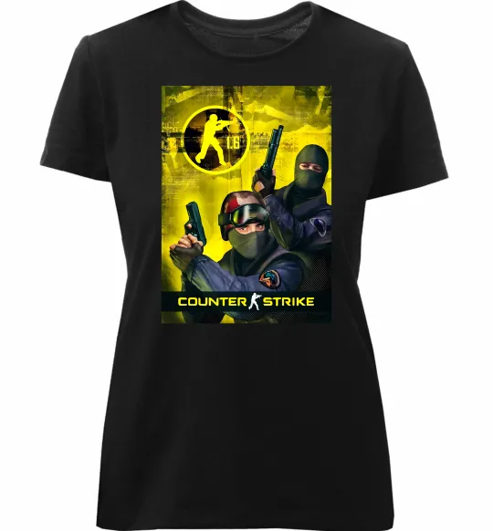 Женская премиум футболка CS 1.6 Черный фото