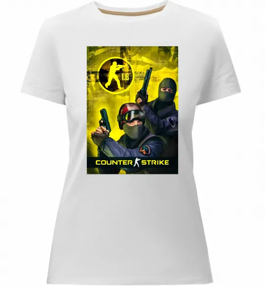 Женская премиум футболка CS 1.6 Белый фото