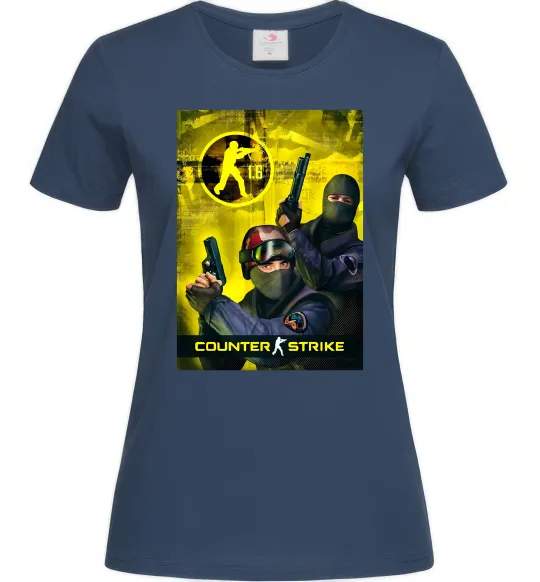Женская футболка CS 1.6 Темно-синий фото
