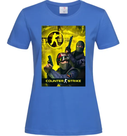 Женская футболка CS 1.6 Ярко-синий фото