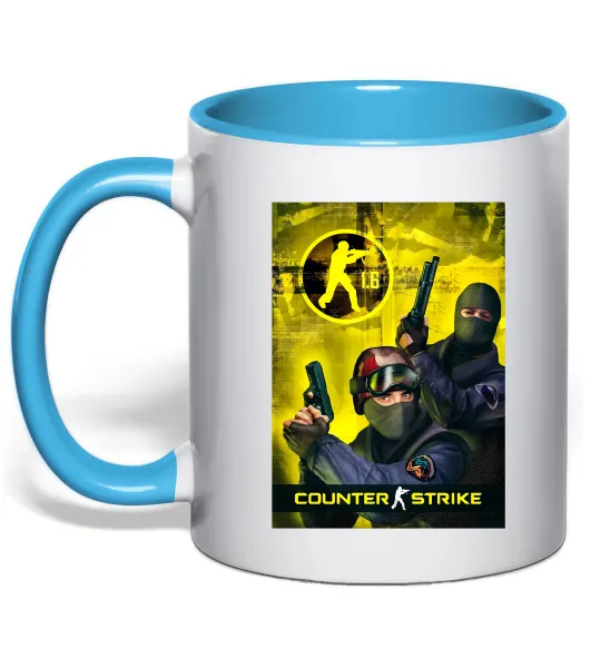 Чашка с цветной ручкой CS 1.6 Голубой фото