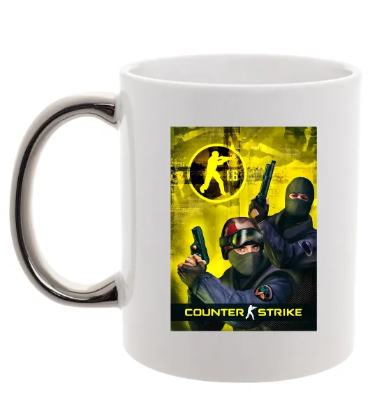 Чашка с цветной ручкой CS 1.6 Серебро фото