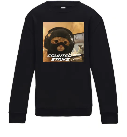 Детский Свитшот Cat terrorist CS Черный фото