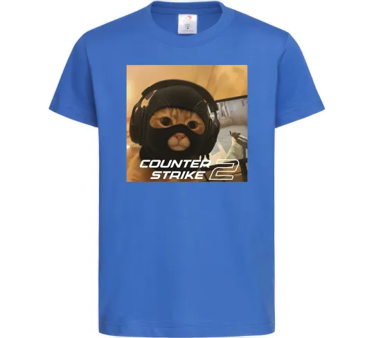 Детская футболка Cat terrorist CS Ярко-синий фото